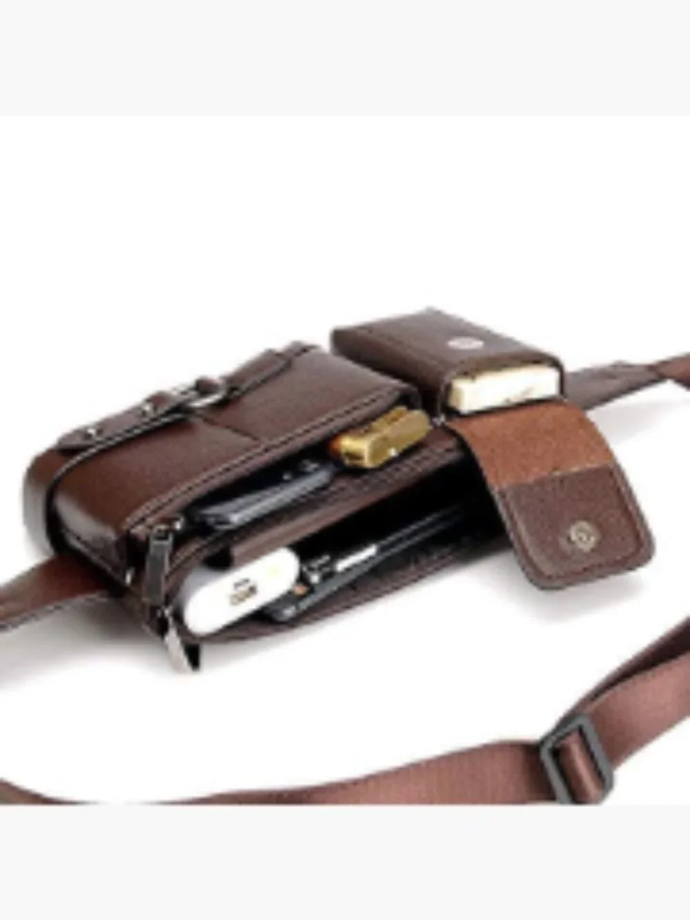 Vintage Faux Leather Sling Bag Chest Crossbody Backpack Waterproof Casual